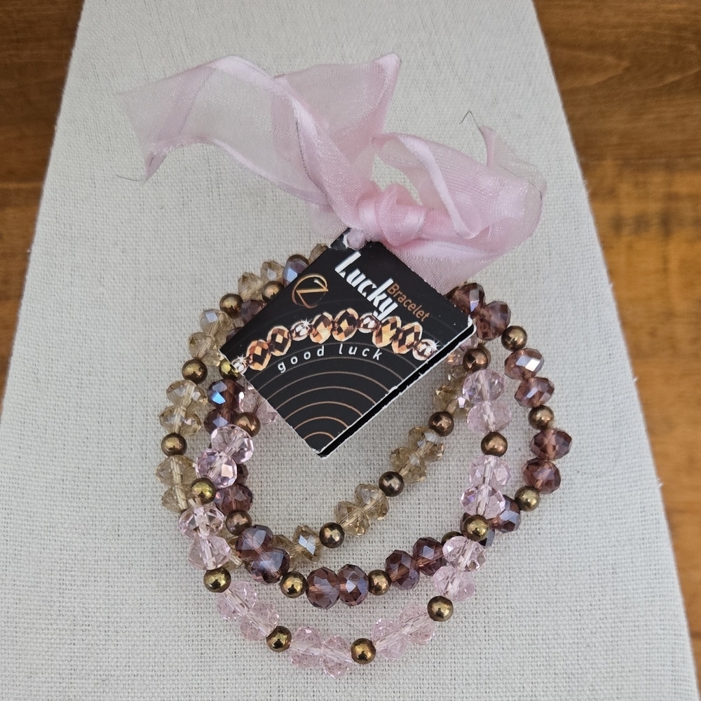 NWT Glass Bead Stretch Bracelet Set
